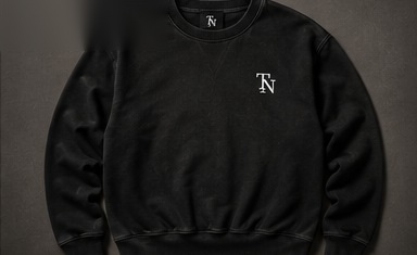Premium Crewneck — Washed Black